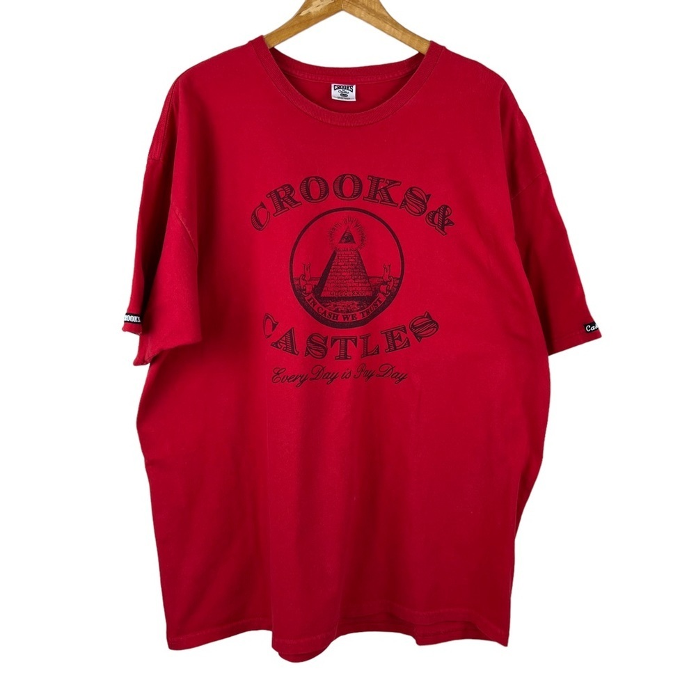 Crooks & Castles Mens Red Eye of Providence Short Sleeve Crewneck T-Shirt Sz XXL